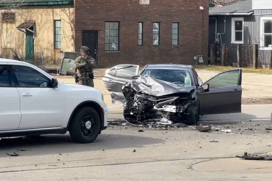 Wanted felon crashes into vehicle while fleeing police on near east side