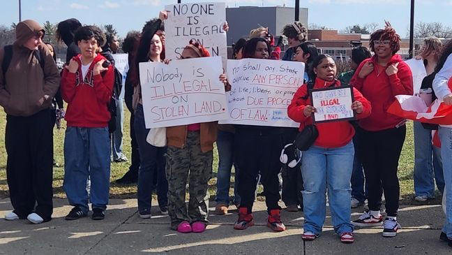 Hundreds of students protest against ICE at Tri-State high school