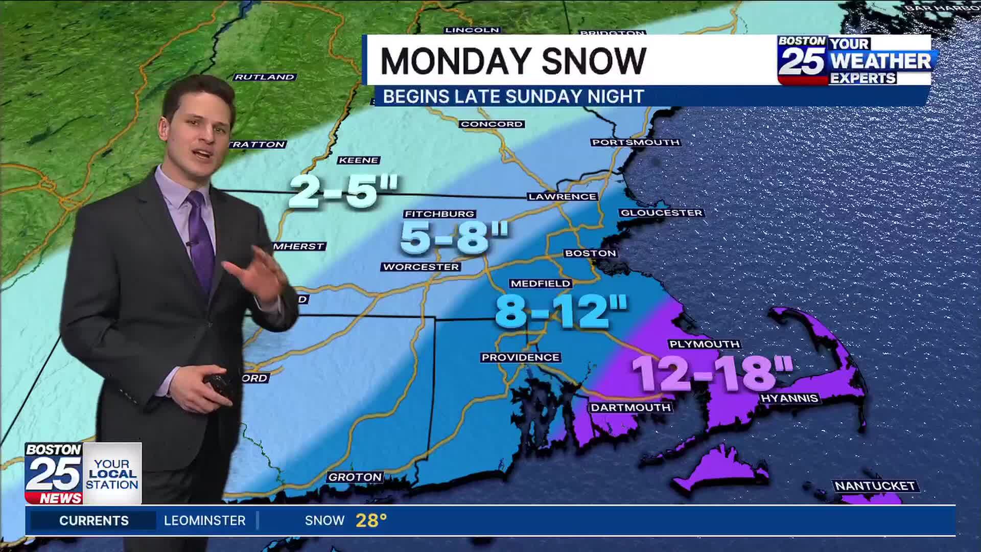 Winter storm watch: Heavy snow expected in Mass. on Monday, see ...