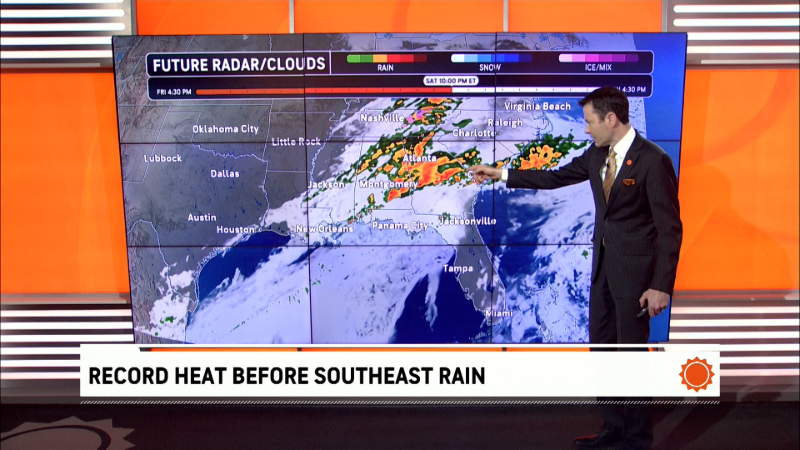 Weekend storm to soak the Southeast after record heat