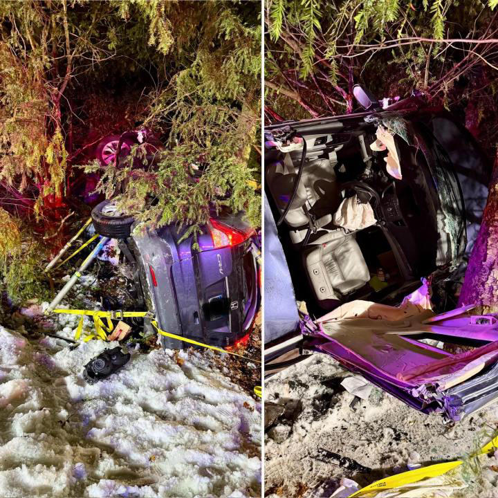 Driver extricated from vehicle after rollover crash in Southington