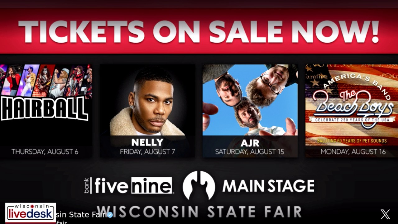 2026 Wisconsin State Fair main stage ticket sales
