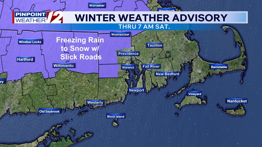 WPRI 12 weather alert 2/20/26: Light snow showers Saturday; nor'easter ...