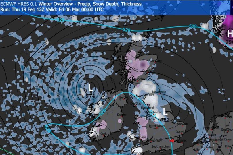 Weather maps show 579 mile snow warning as 13 UK cities brace for ...