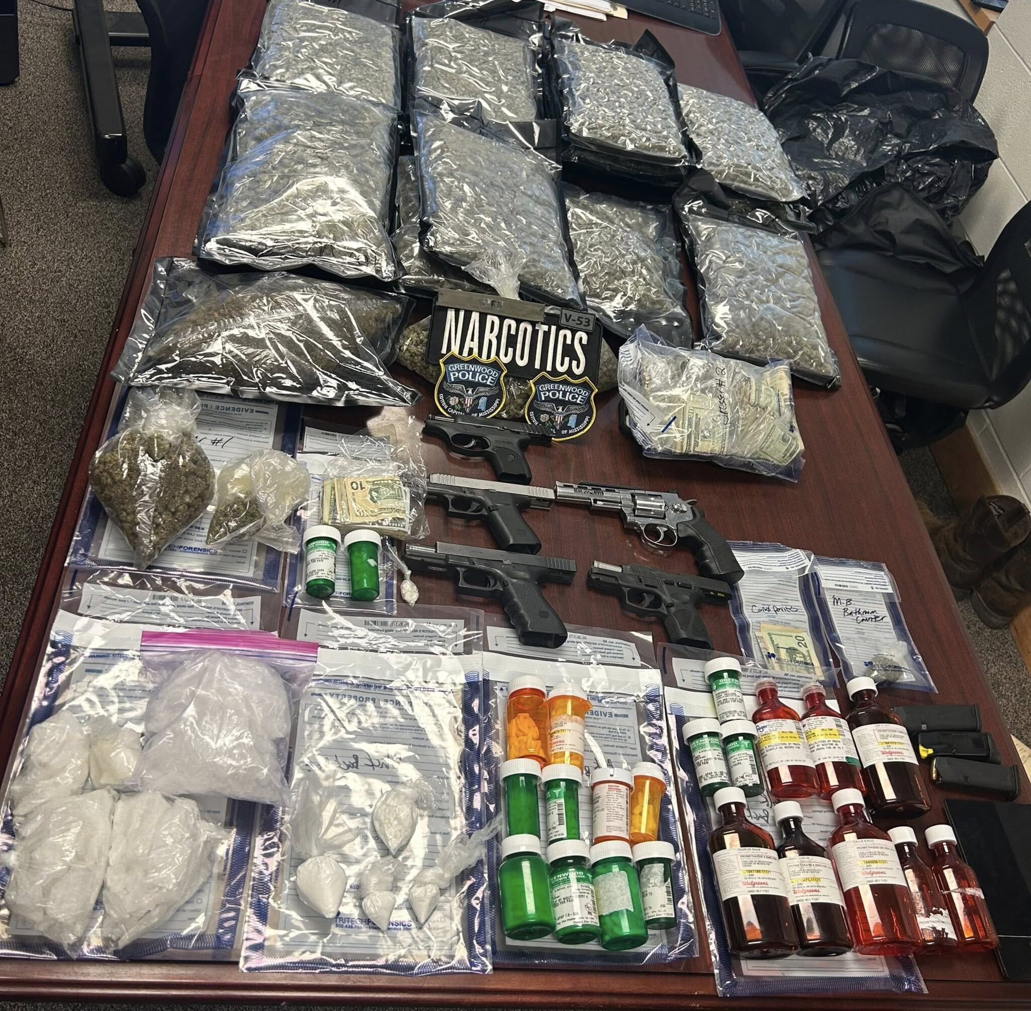Over $100,000 in narcotics seized during Greenwood drug bust