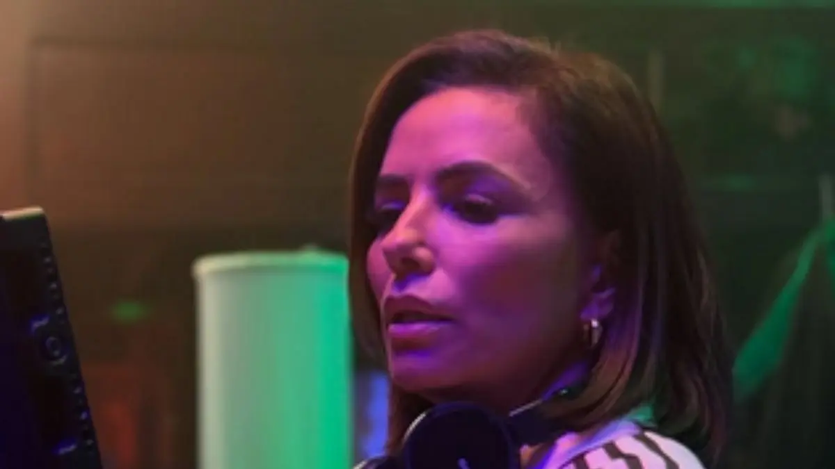 Eva Longoria 50 Turns Heads Heading To Work In A Bold Adidas Tracksuit