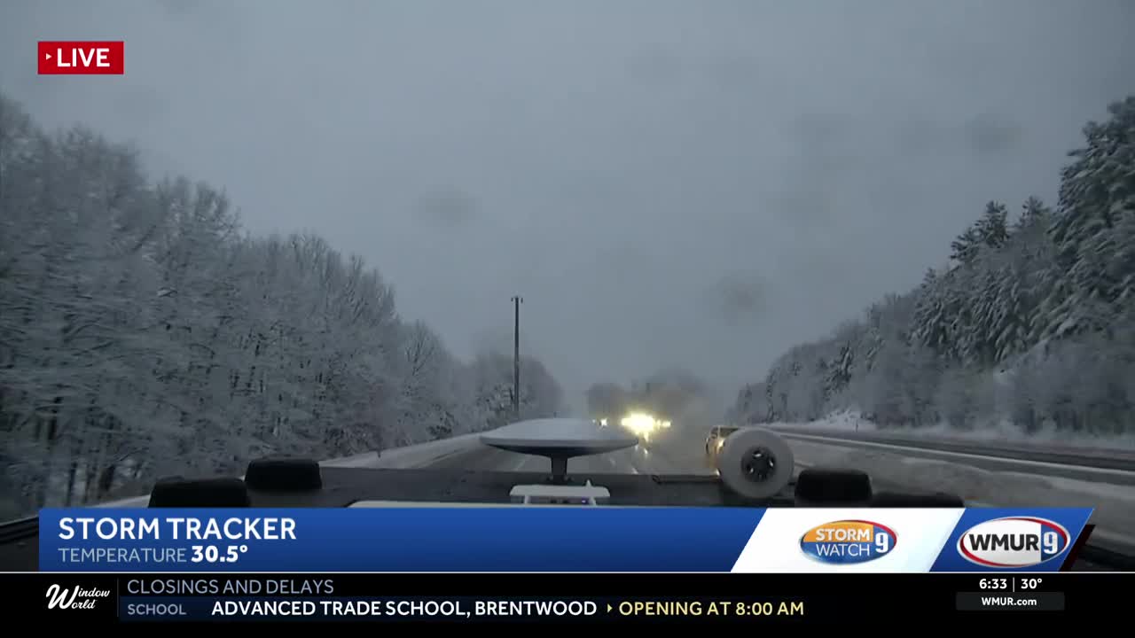 After snowfall, roads wet, potentially slick in parts of New Hampshire