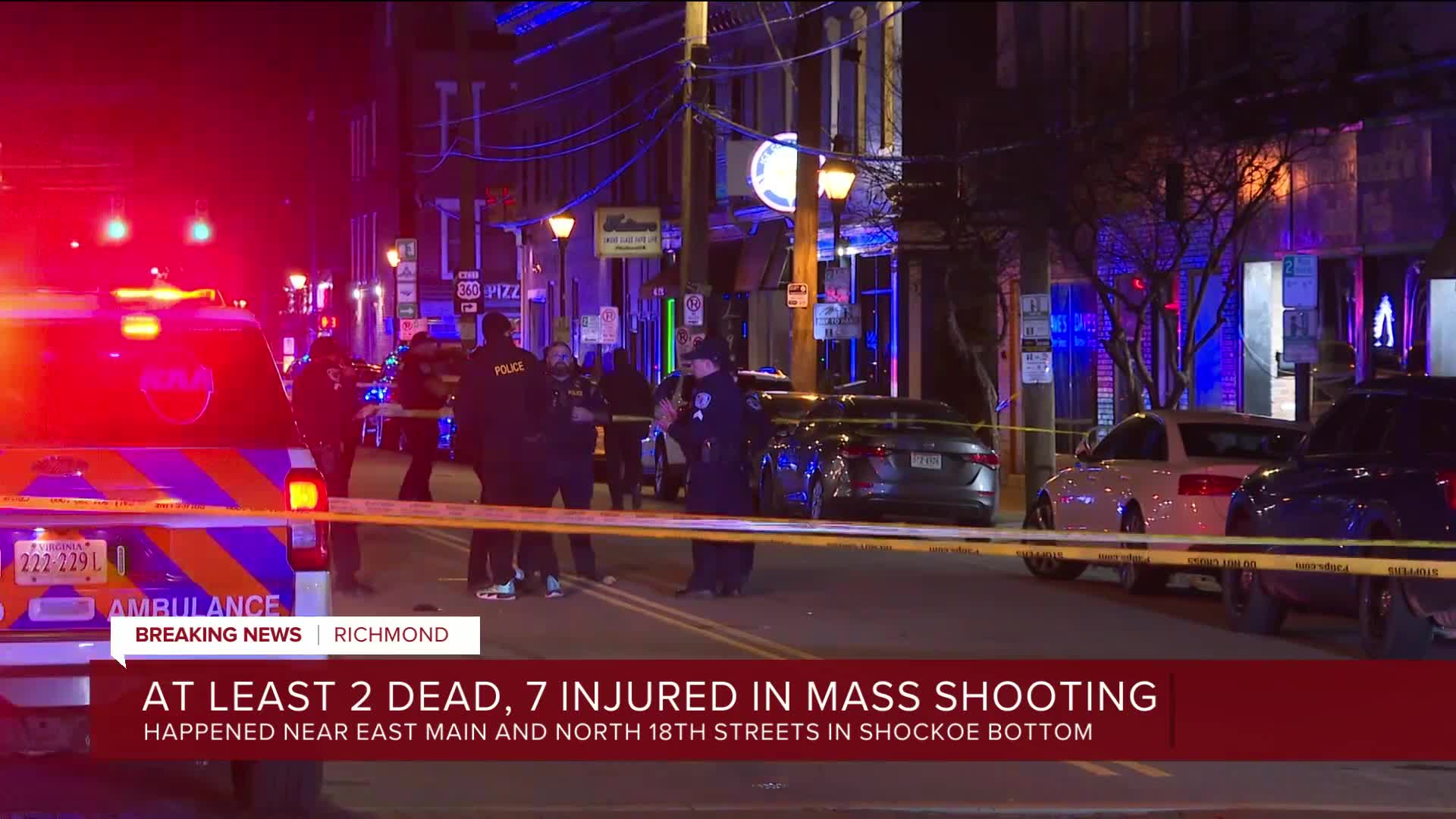 2 people killed, 7 injured after shooting in Richmond's Shockoe Bottom