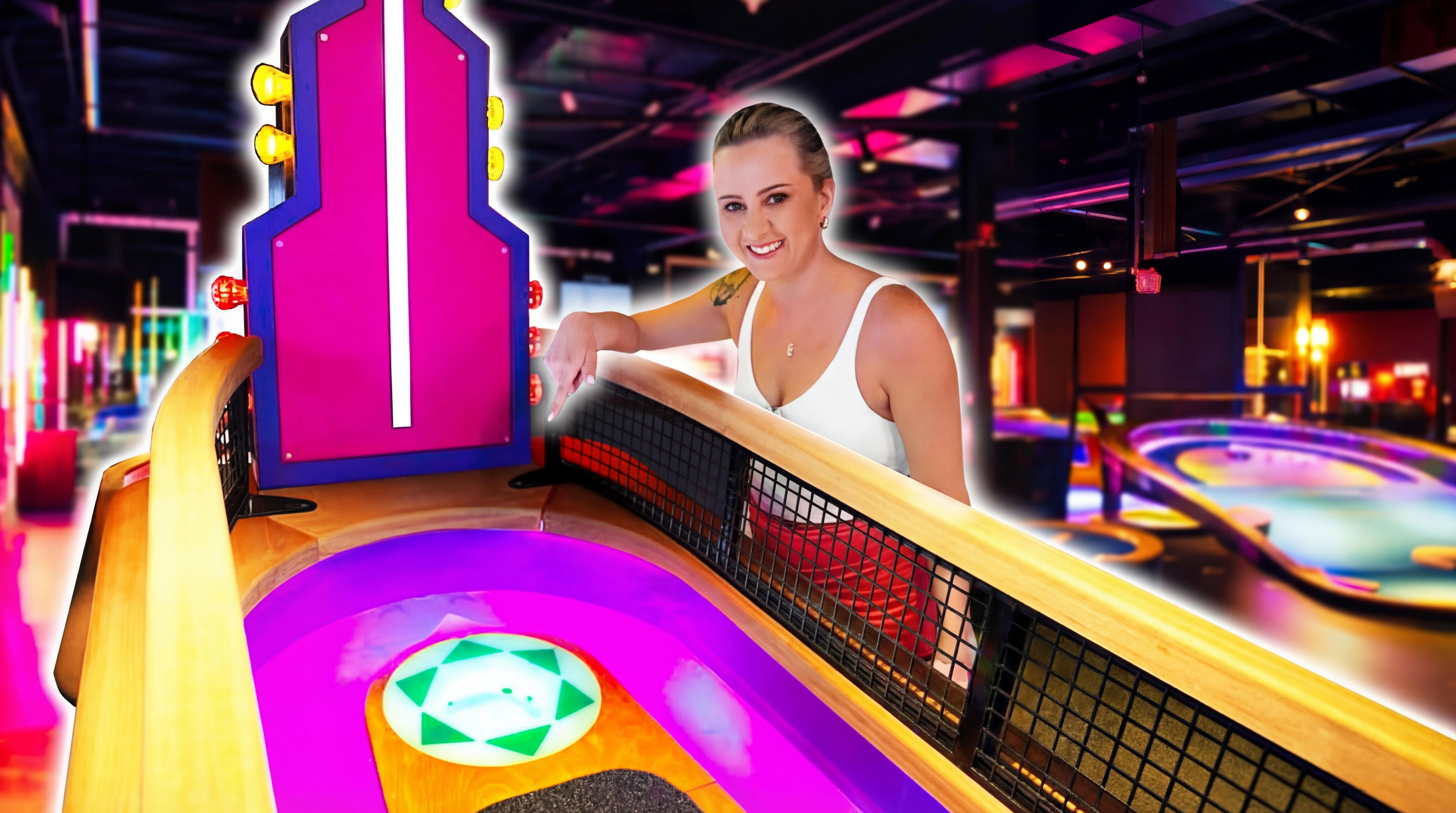Crazy high tech mini golf course experience
