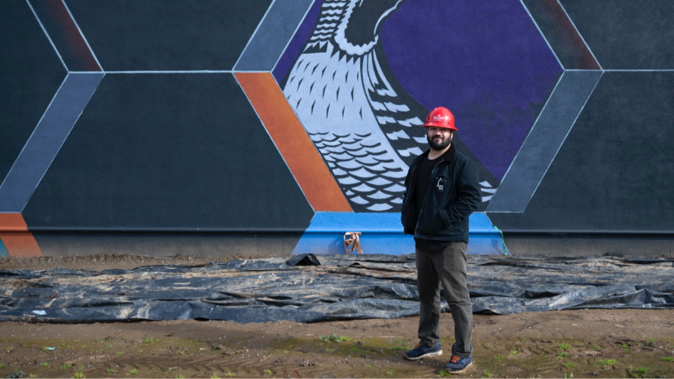 See new mural going up at R21 housing development in Midtown