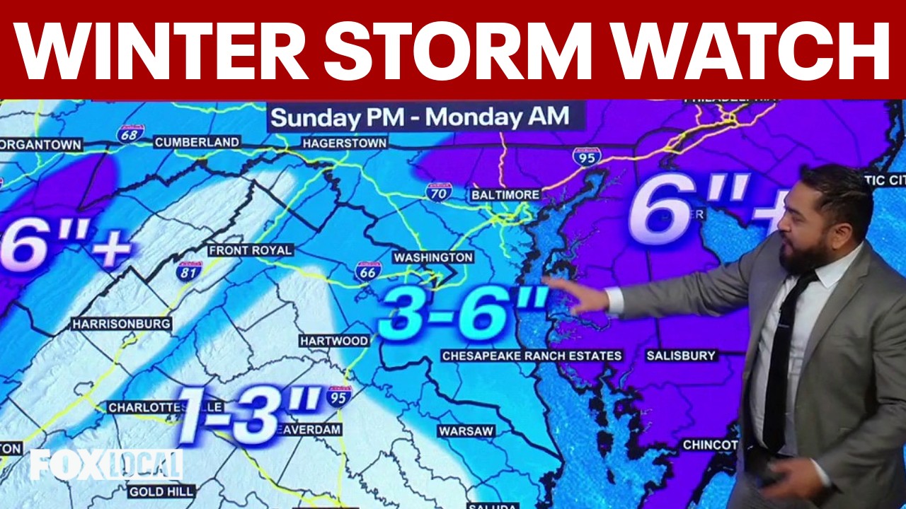 Winter storm watch: How much is it going to snow in DC, Virginia, Maryland?