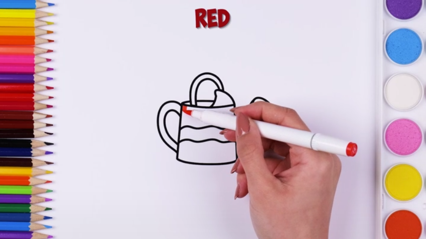 Coloring drawings and learning color names