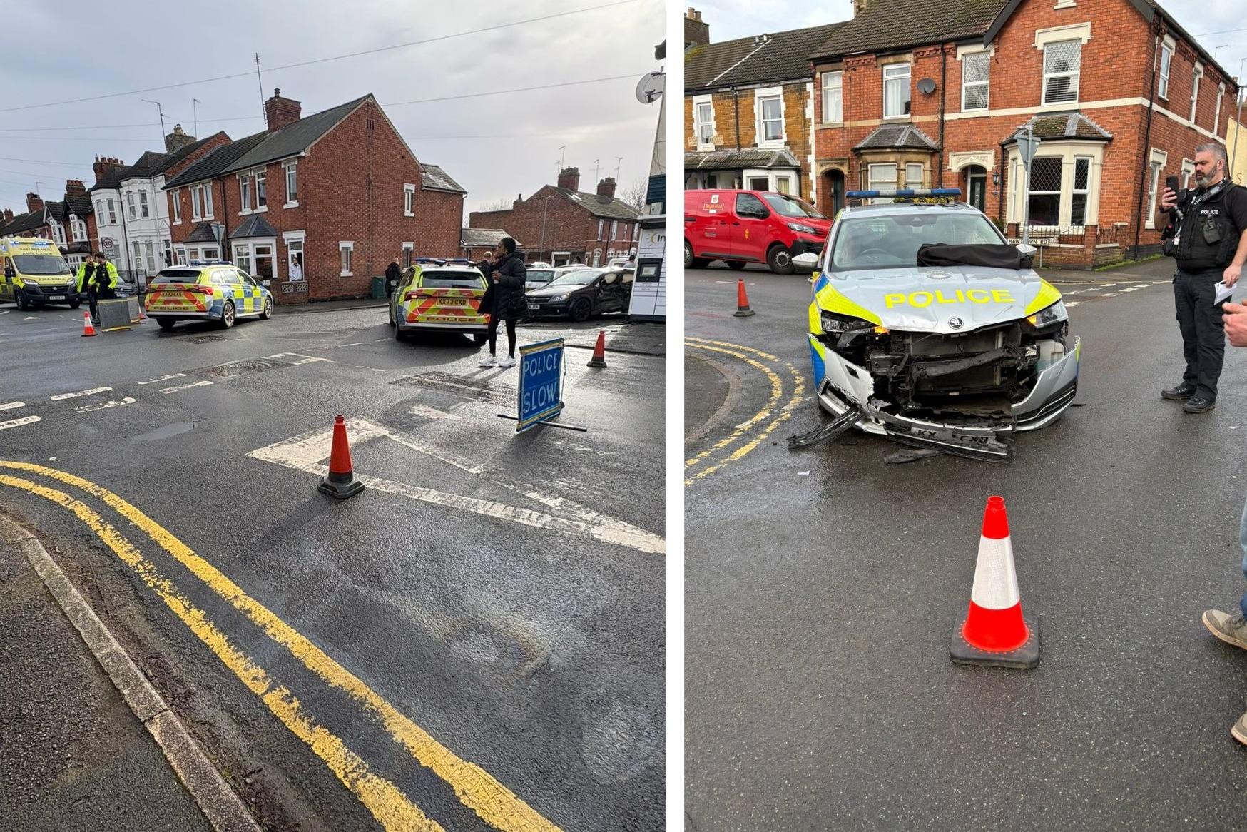 Police car on 'on blues and twos' collides with car at 'dangerous ...