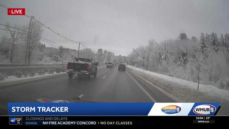 New Hampshire road conditions wet, slushy in spots after snowfall