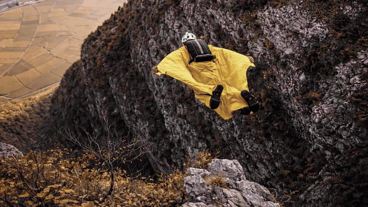 Man jumps from a mountain - and it's terrifying to watch