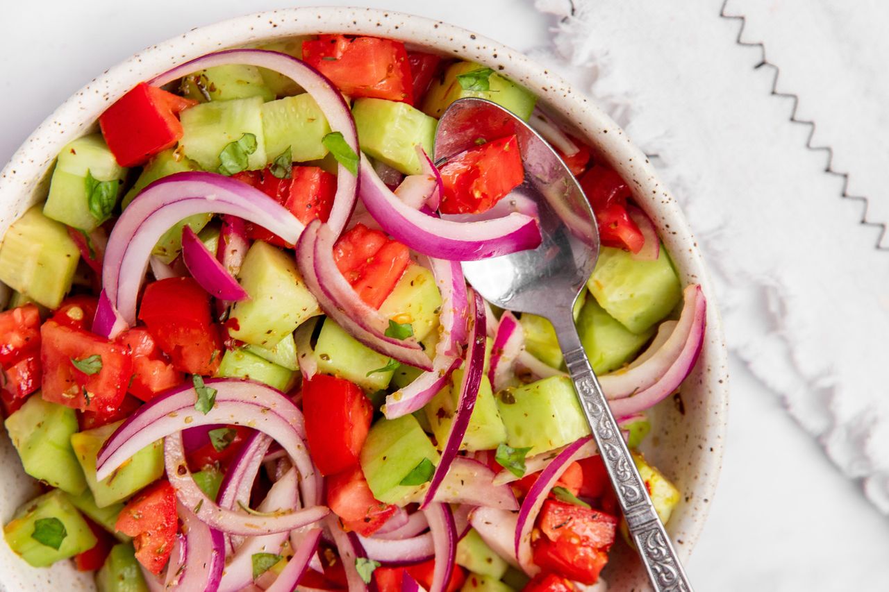 Marinated Cucumber, Tomato, and Onion Salad
