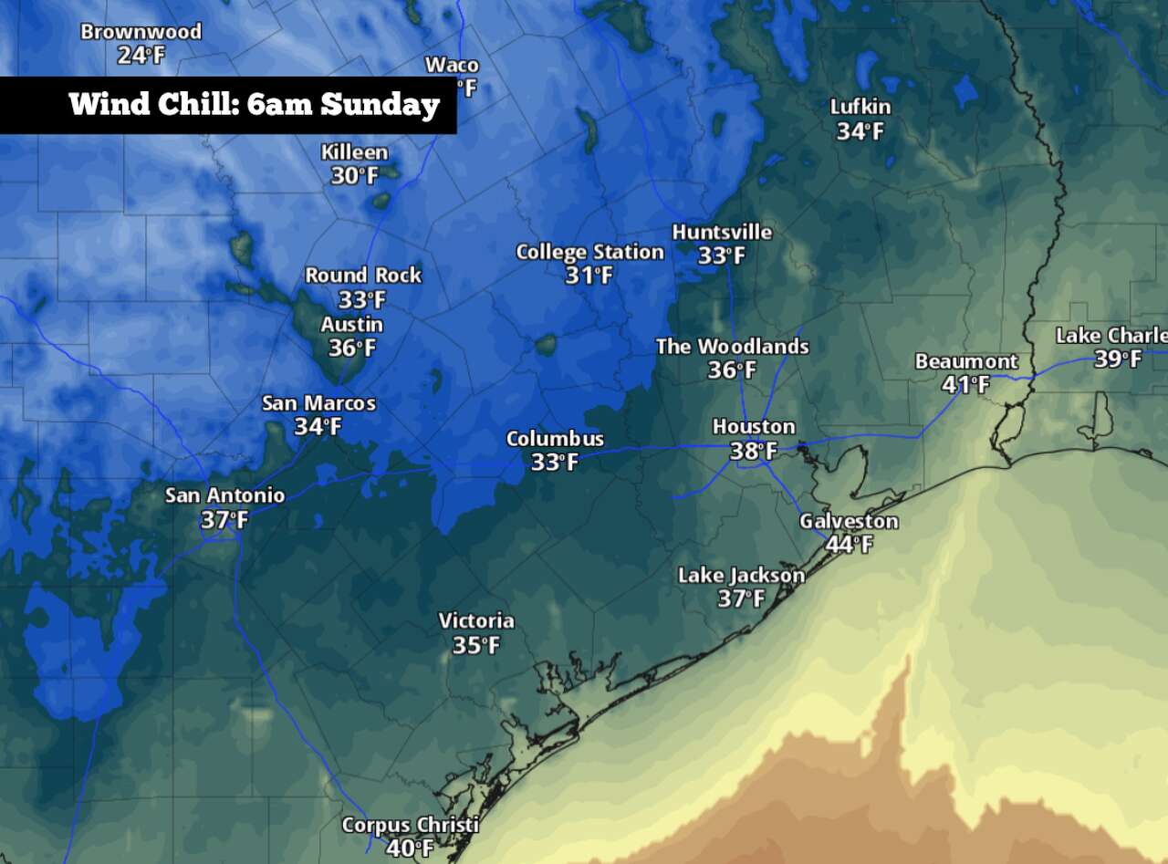 South Texas tonight: Cold front to send 'feels like' temps into the 20s ...