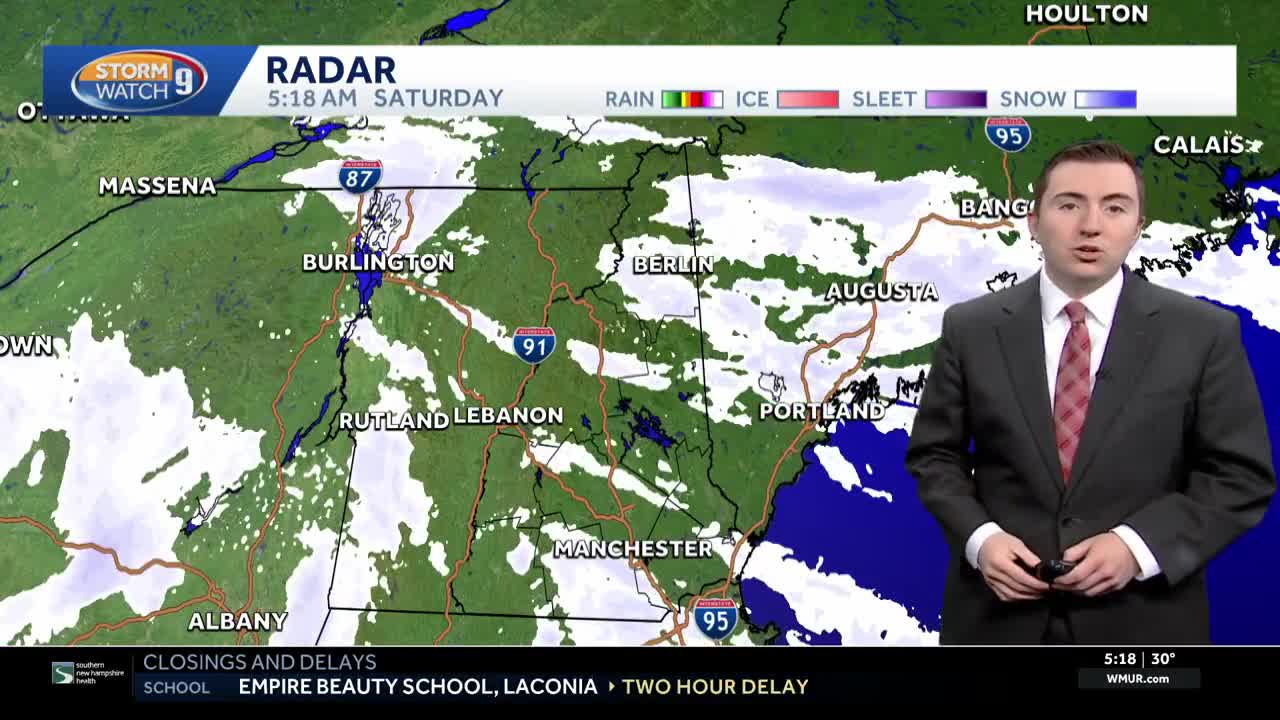 Video: Slick conditions on the road following overnight snow