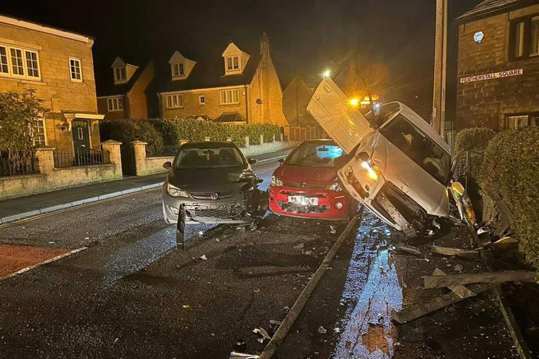 Three cars smashed up in dramatic Littleborough crash with Audi left ...