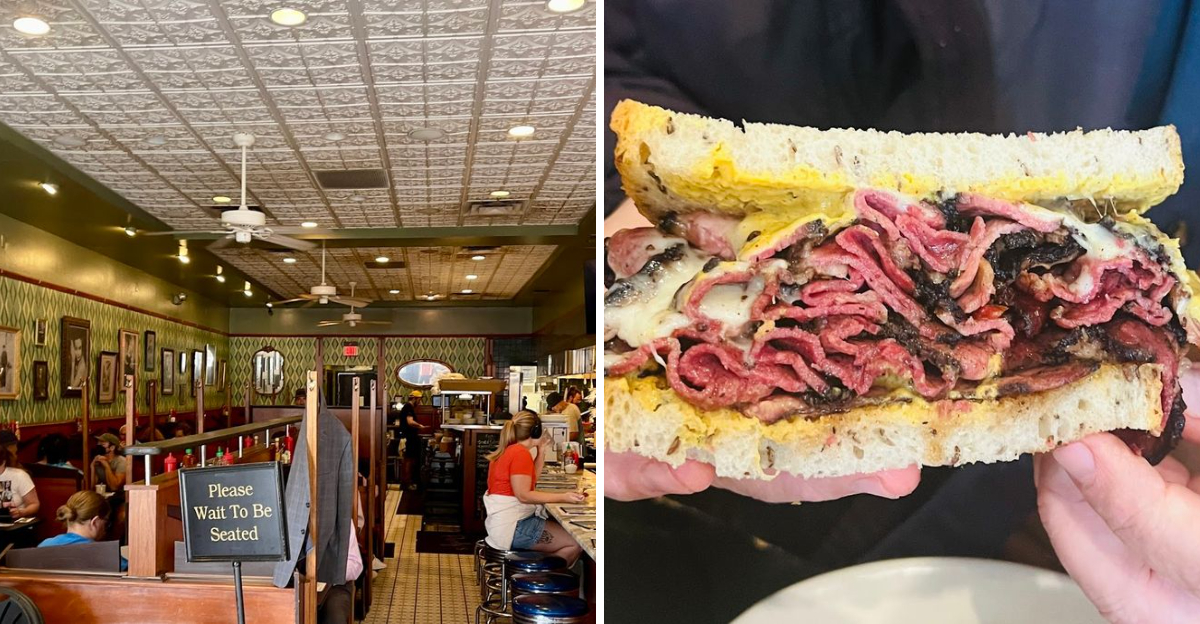 The pastrami sandwich at this Jewish deli in Virginia is mouthwatering