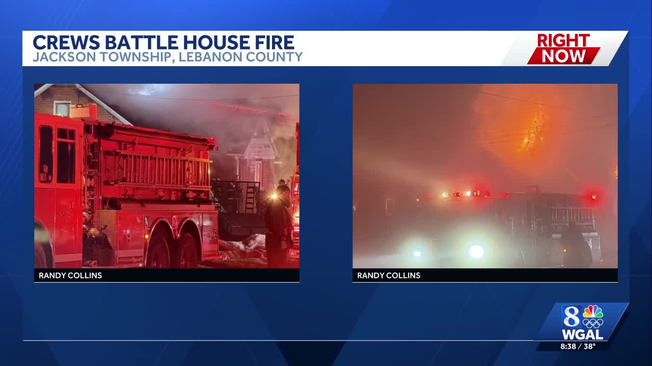 Crews battle house fire in Myerstown