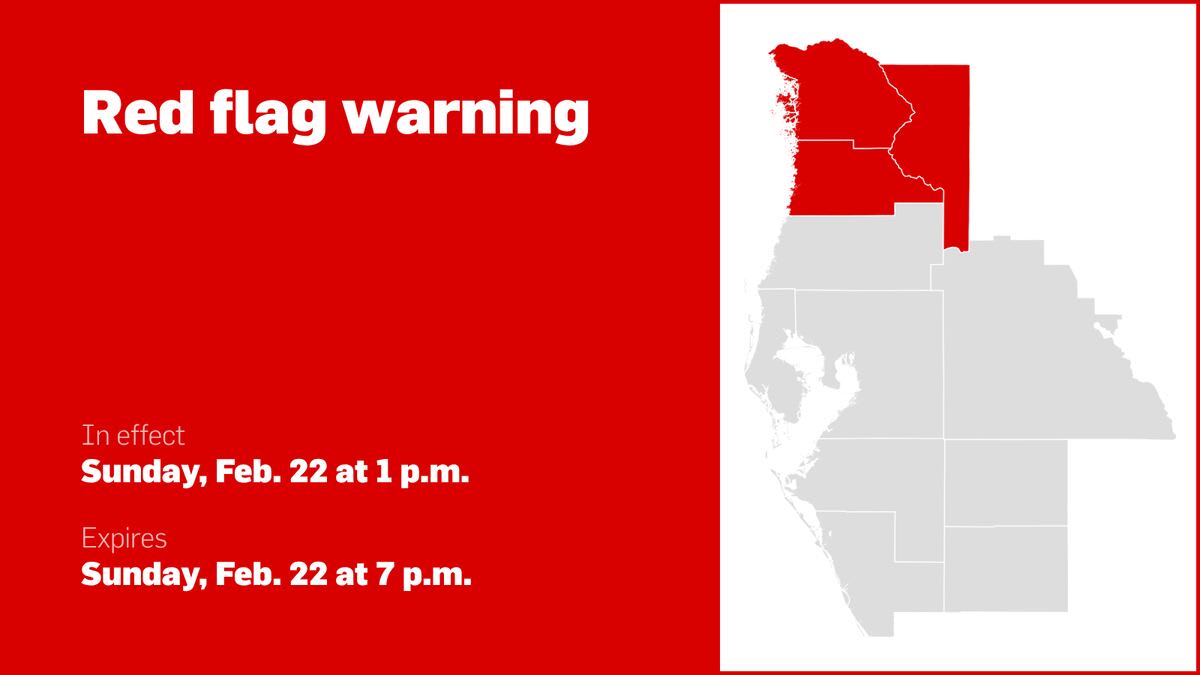 Red flag warning for Central West Florida for Sunday – gusts reaching ...