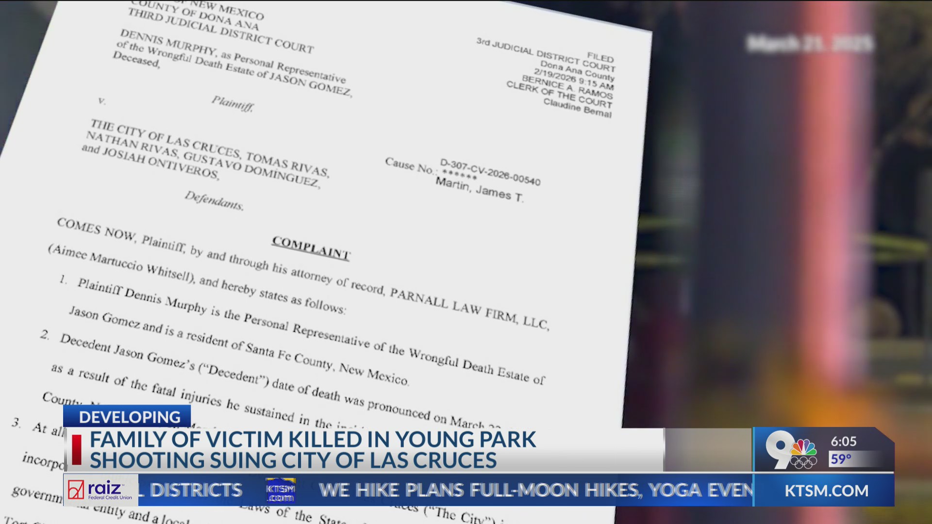 Las Cruces sued for negligence in Young Park shooting