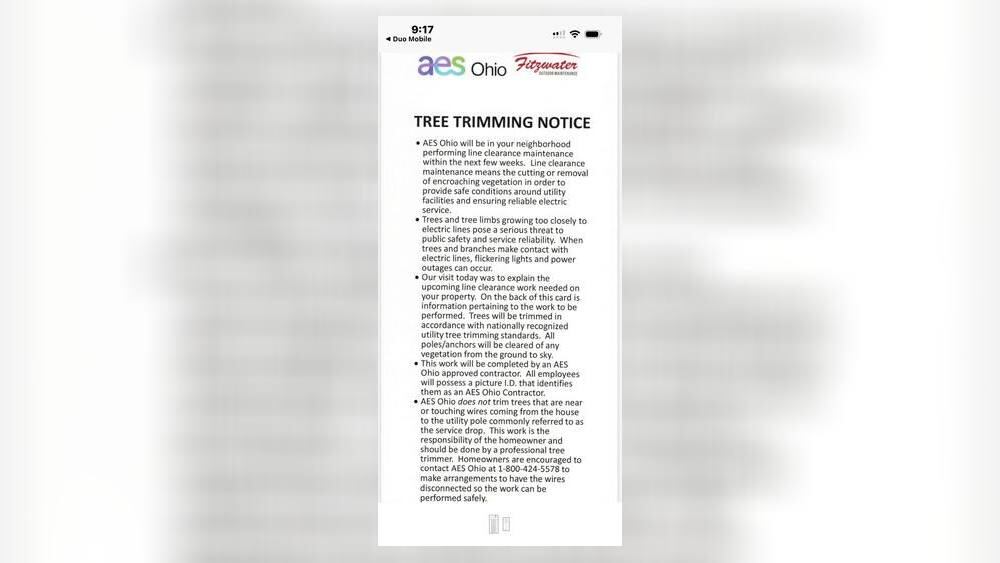 AES Ohio crews to conduct tree trimming in part of Montgomery Co.