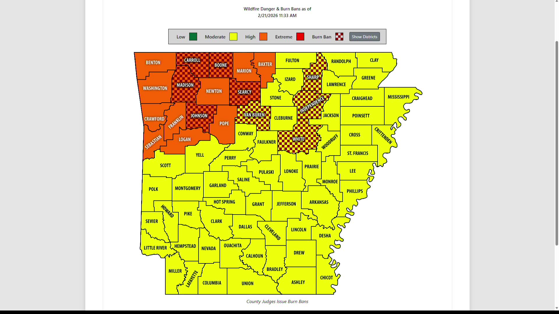 High wildfire danger across Northwest Arkansas, River Valley