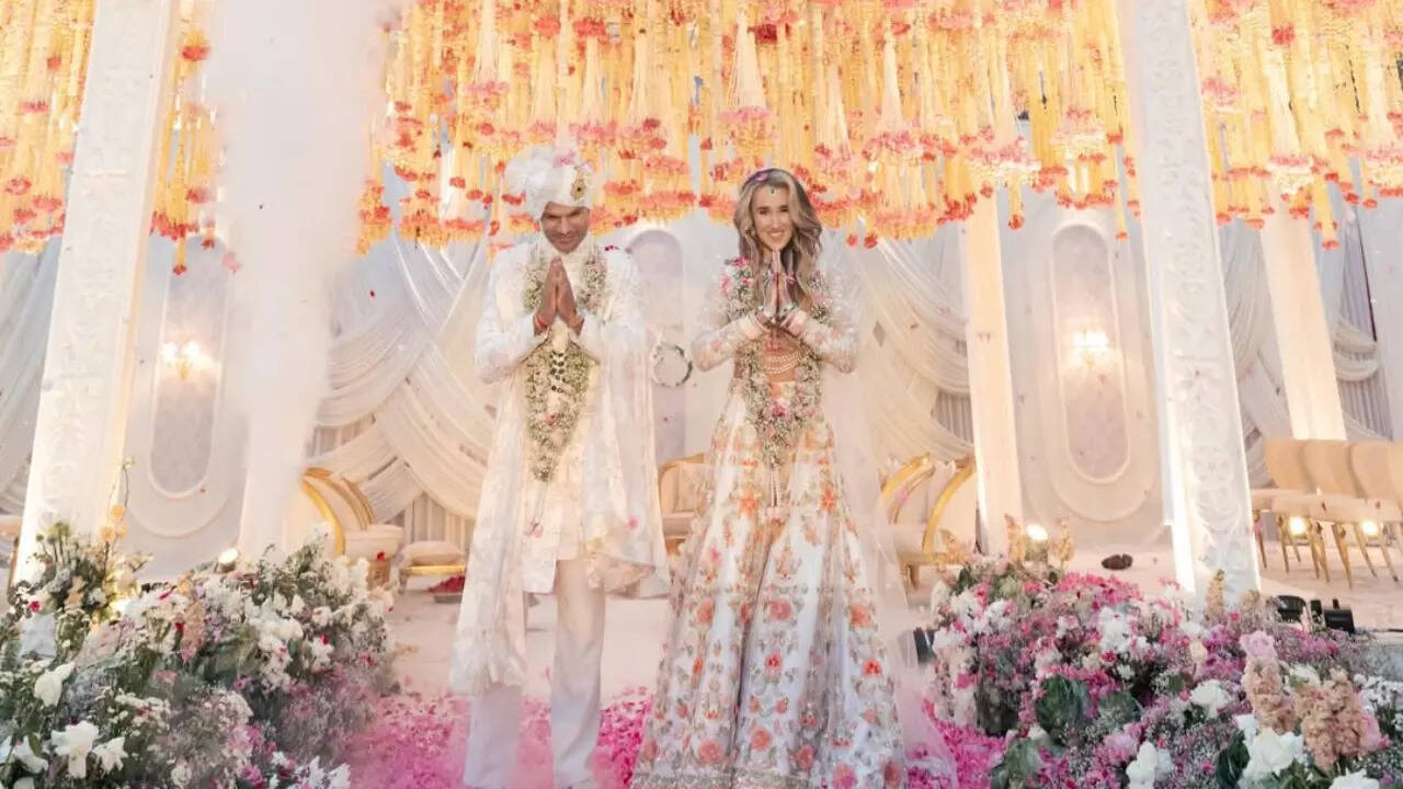No red lehenga, no royal drama: Shikhar Dhawan and Sophie Shine’s ...