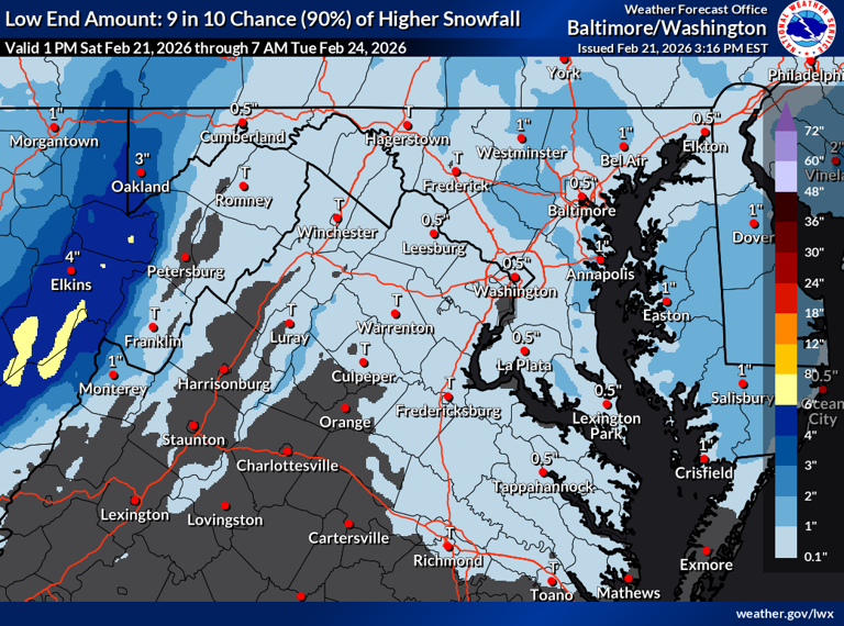CWG live: Rain to snow Sunday. Accumulation likeliest Sunday night into ...
