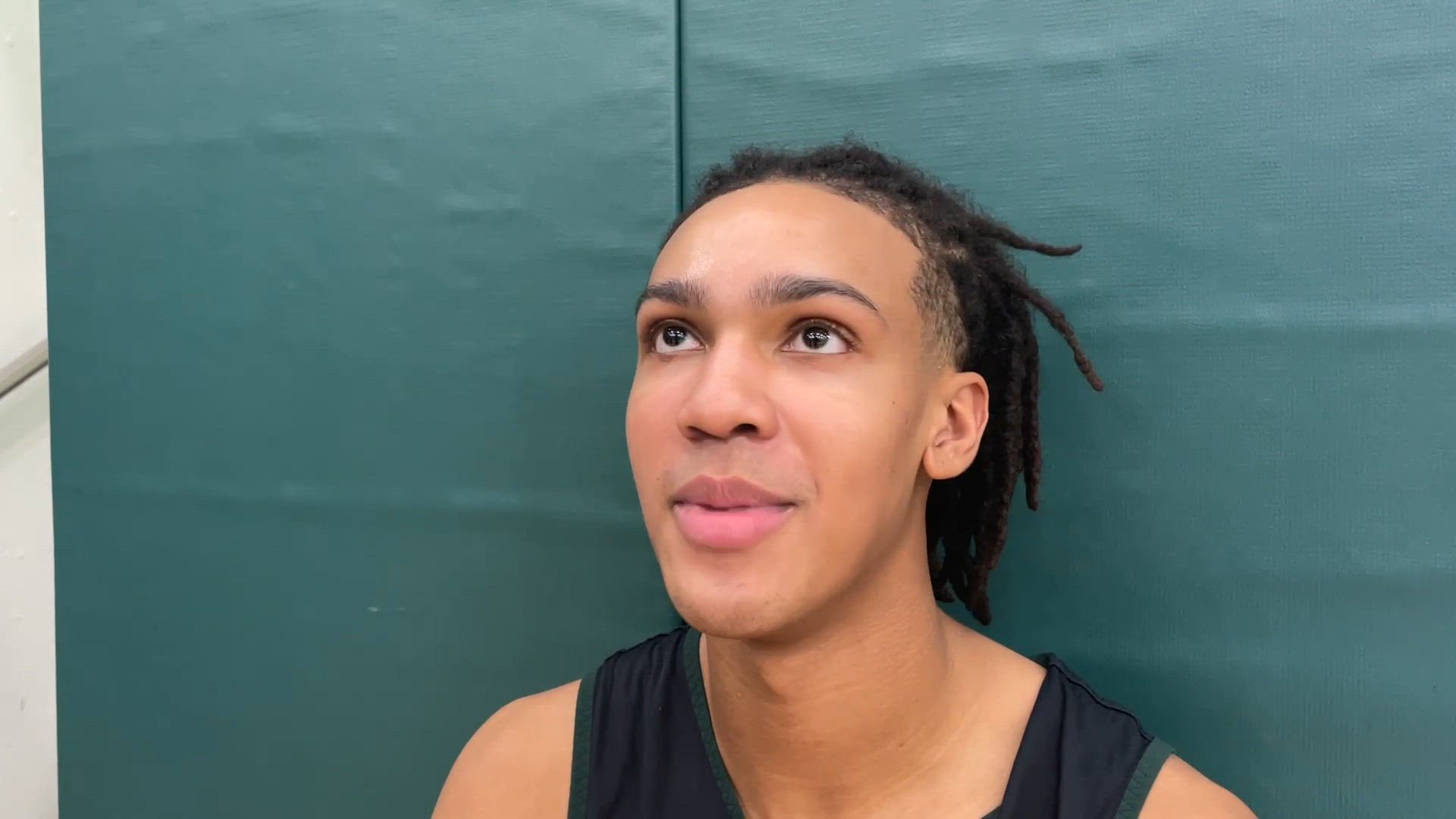 Michigan State Spartans basketball forward Jordan Scott on March ramp-up