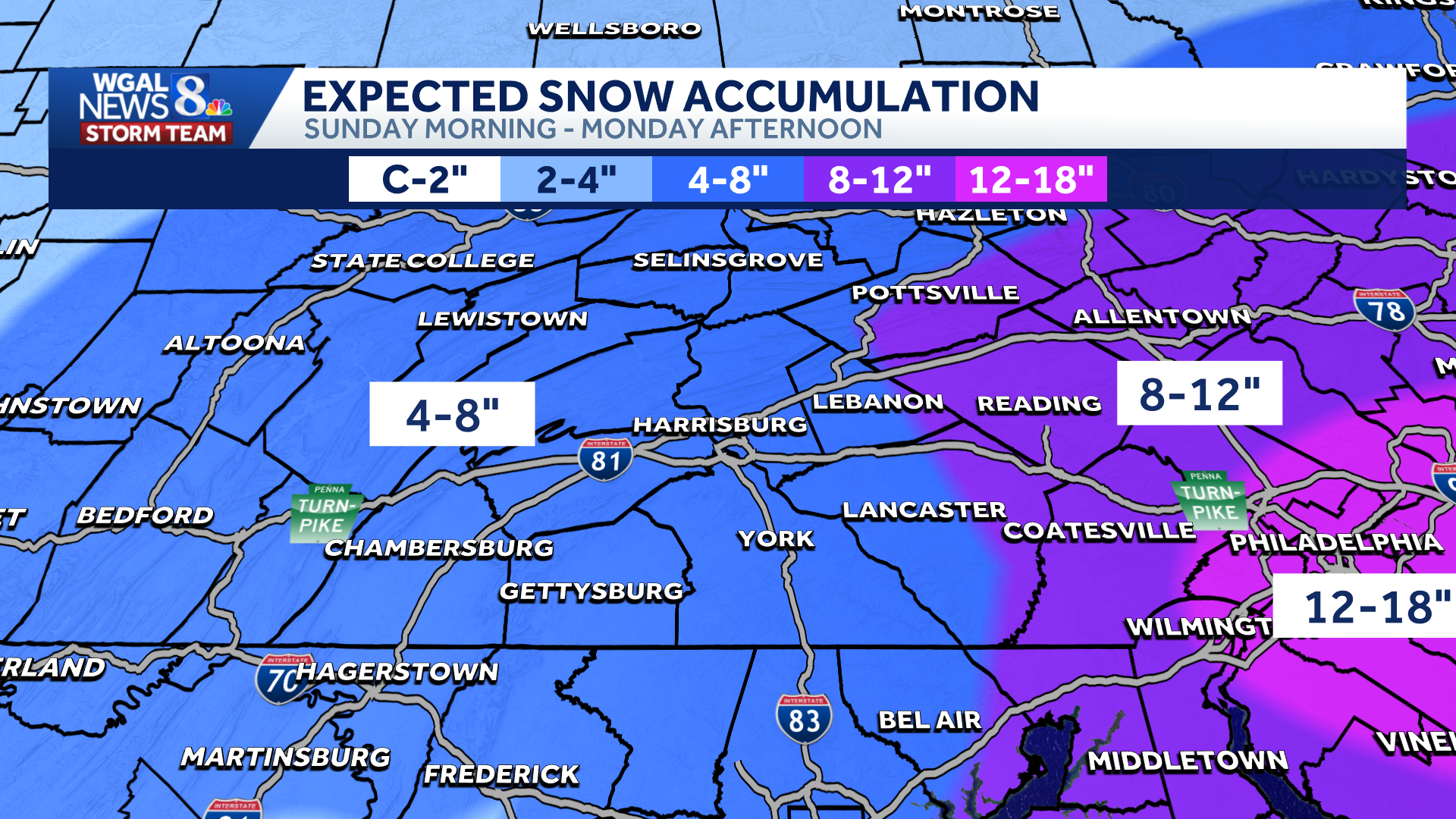 Four-to-eight inches of snow possible | New accumulation maps, track<br><br>