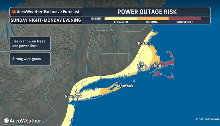 Nor’easter snowfall predictions, blizzard conditions, power outage risk ...