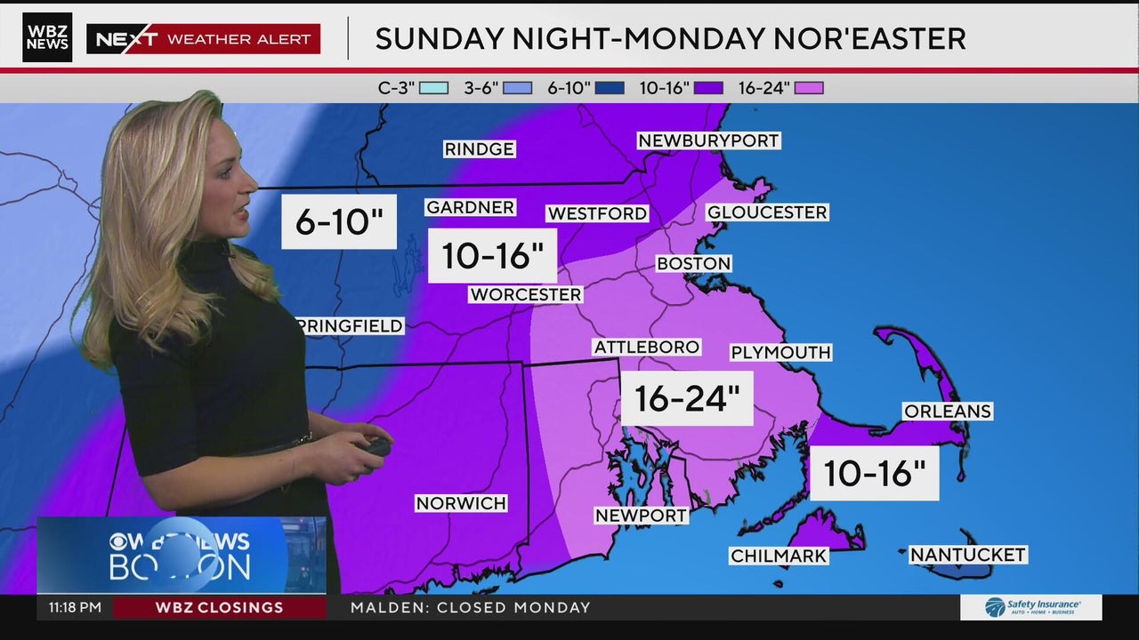 Blizzard warning for Boston area as incoming storm could dump 2 feet of snow<br><br>