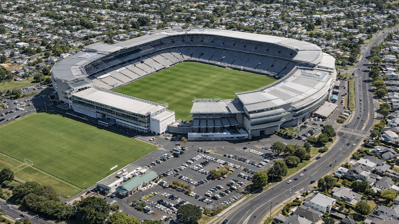 Auckland from above in the Eden Park district