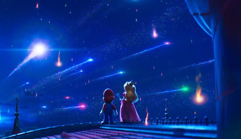 Mario and Princess Peach in "The Super Mario Galaxy Movie."