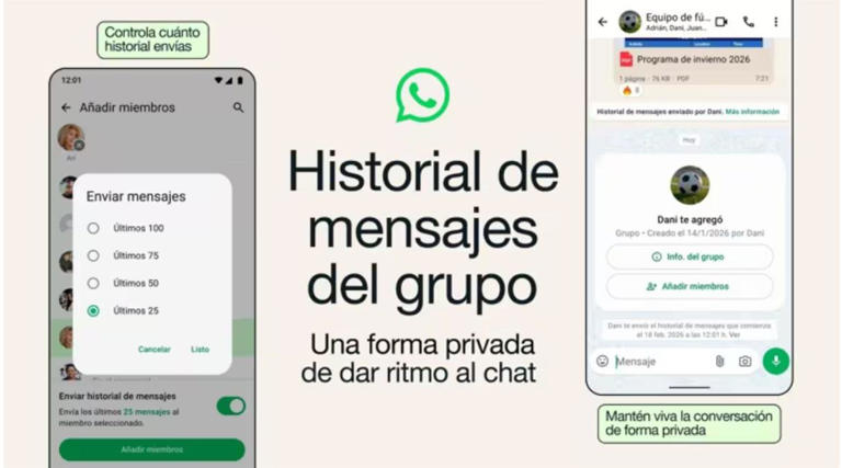 WhatsApp estrena el historial de mensajes en grupos para ponerse al día ...