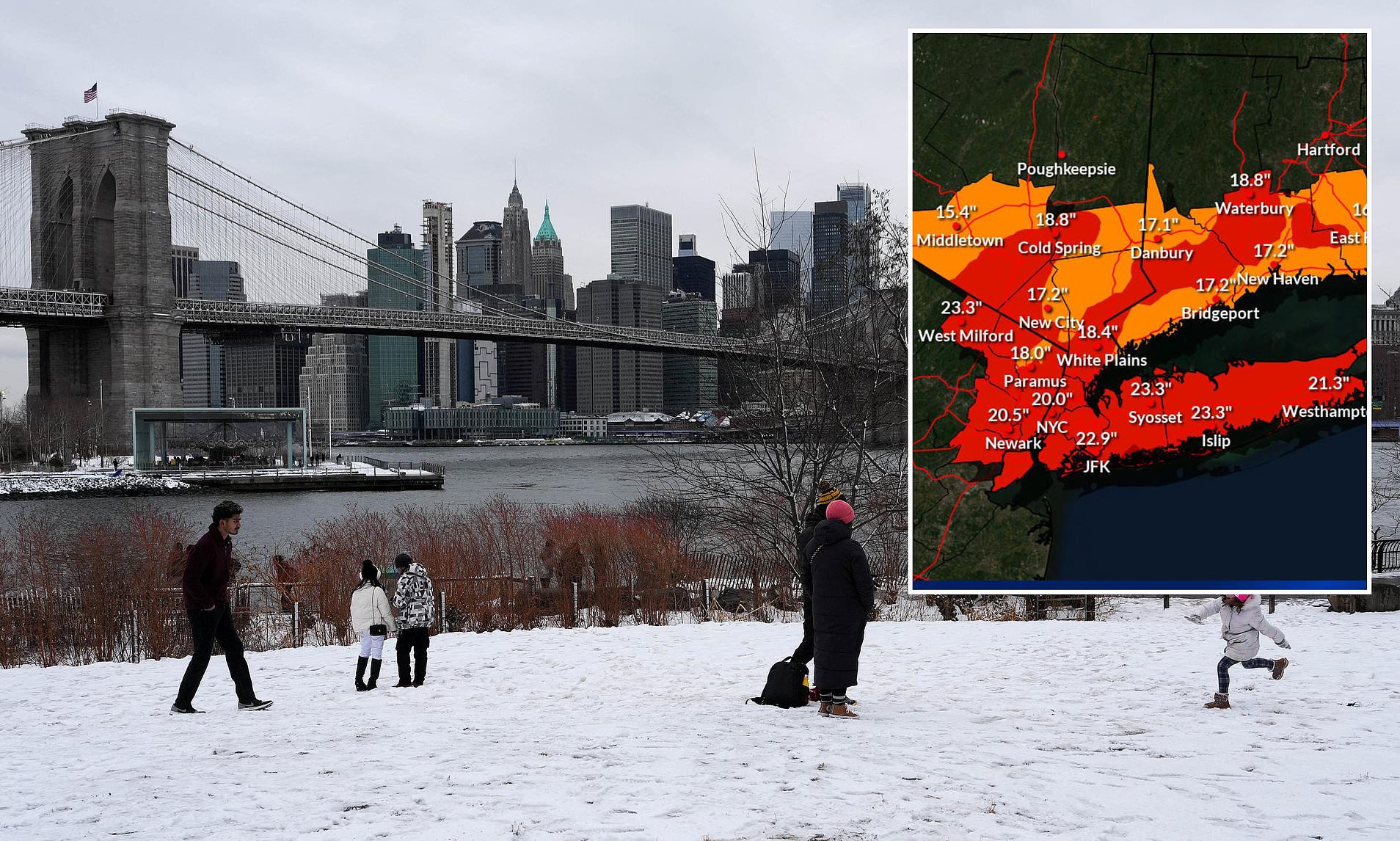 Dire warning for East Coast as bomb cyclone blizzard brings New York's ...