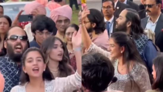 Radhika Merchant, Anant Ambani steal spotlight at friend’s baraat with ...