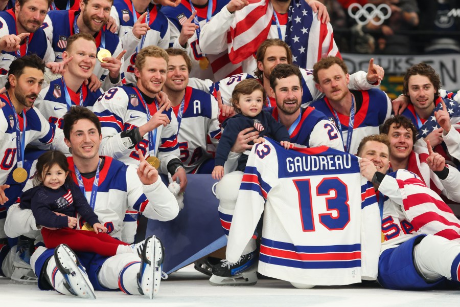 USA men’s hockey team honors Johnny Gaudreau, celebrates gold medal ...