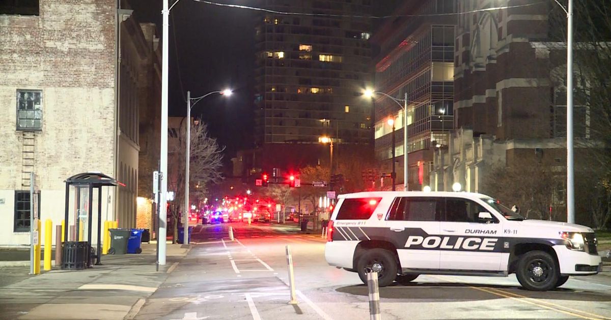 Roads reopen after van hits gas meter in downtown Durham, causing leak