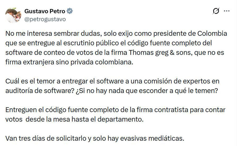 Gustavo Petro insiste en cuestionar las elecciones: ataca a la MOE y ...