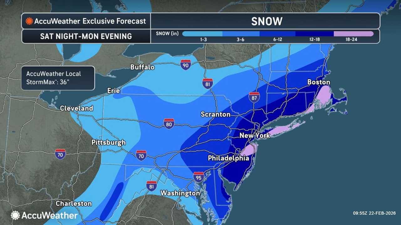 Nor’easter nears: New snowfall map, areas where blizzard conditions are ...