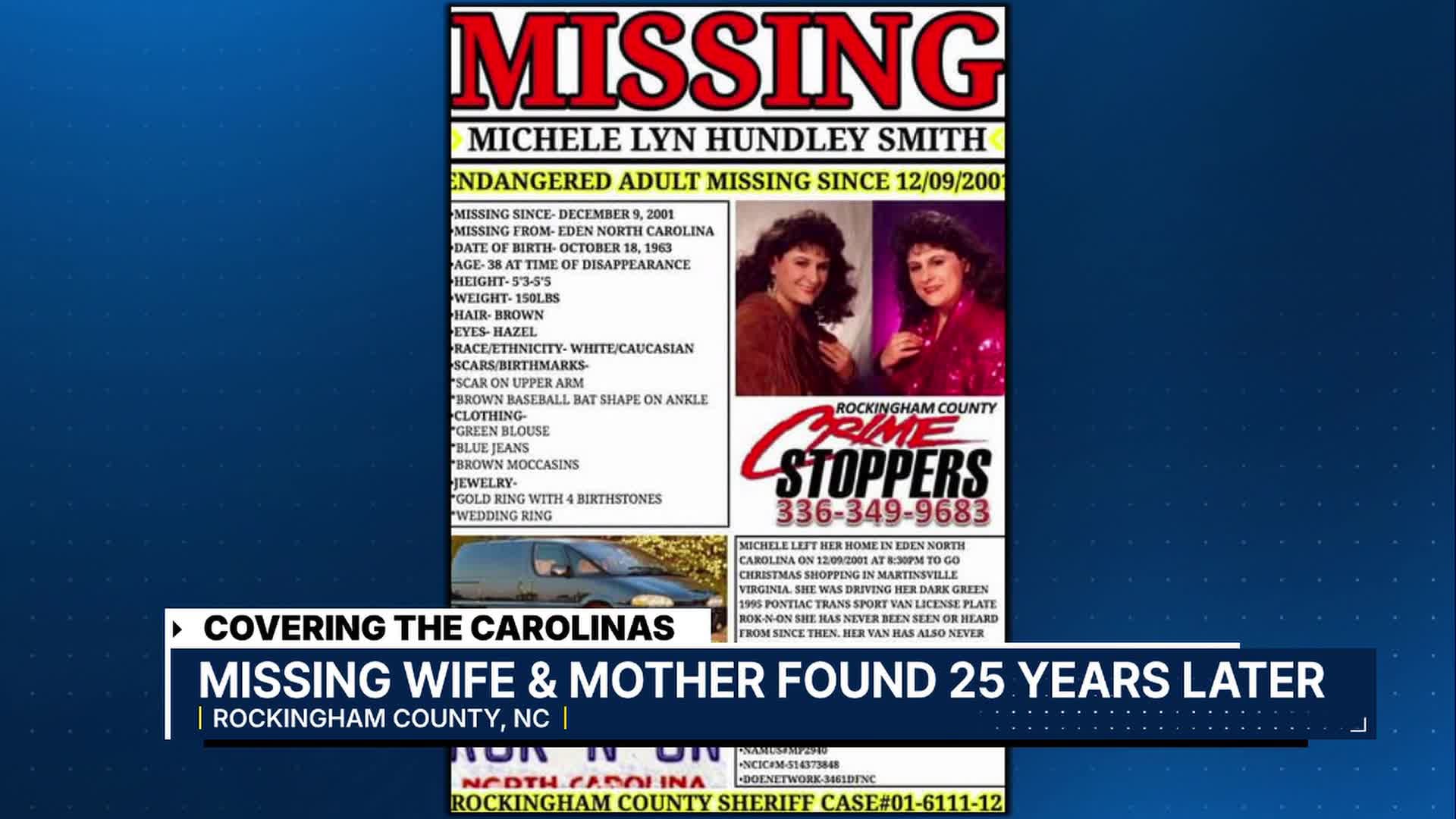 Wife, mother missing since 2001 found alive in North Carolina