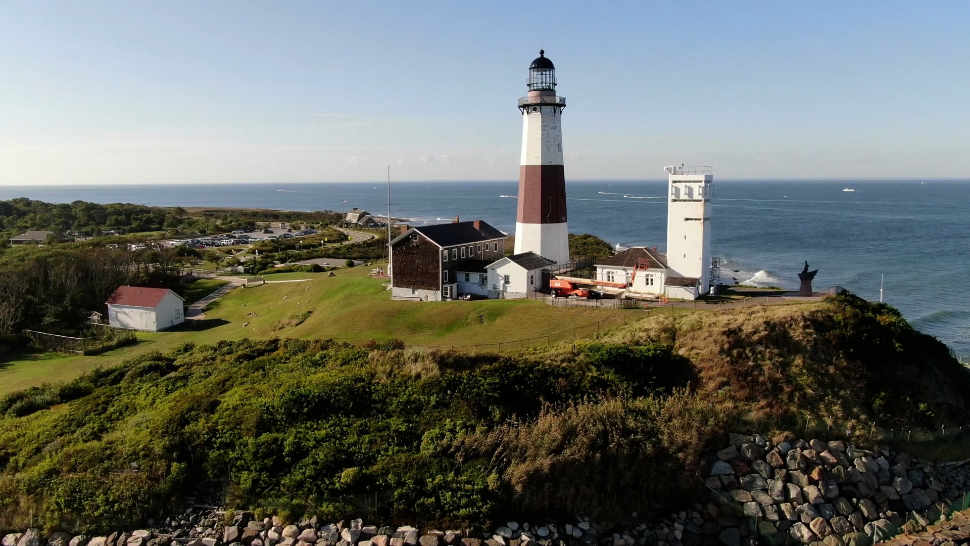 Montauk, New York: Drönarflygning över Long Island-halvön