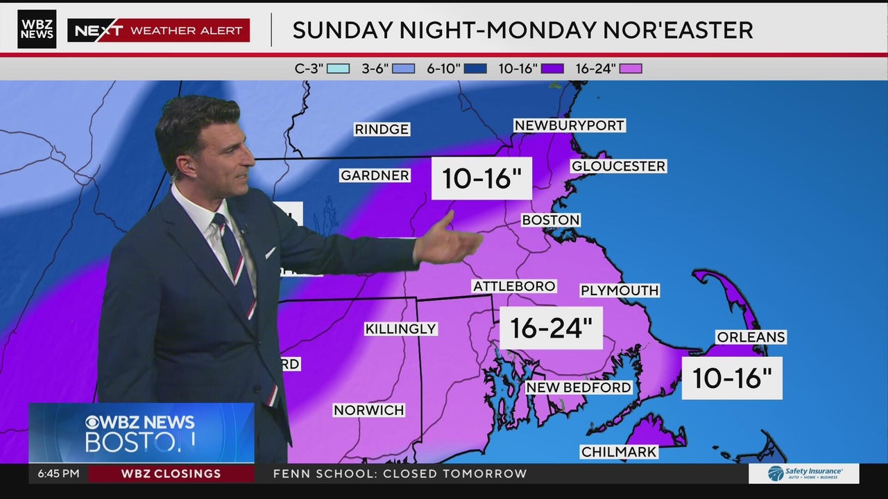 Latest projected snow totals for nor