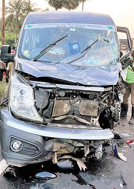 Three killed as car collides head-on with scooter, crashes into van in ...