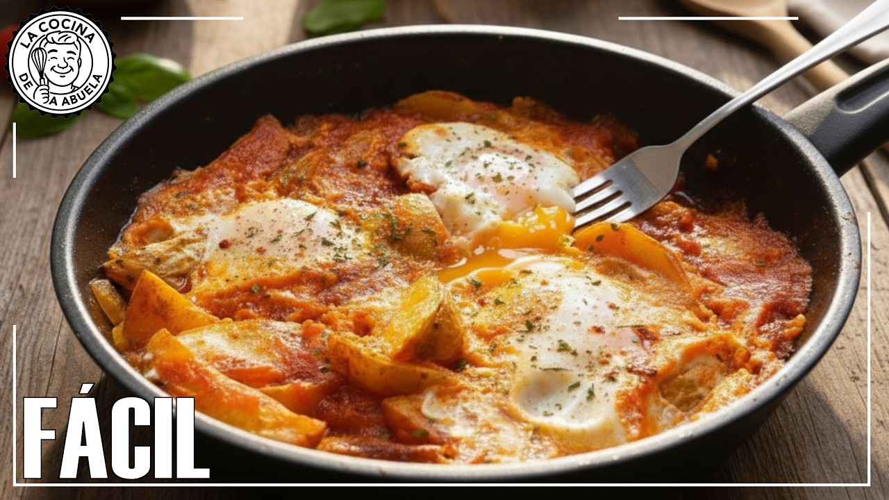Huevos con patatas tiernas sin freír cena casera fácil y llena de sabor