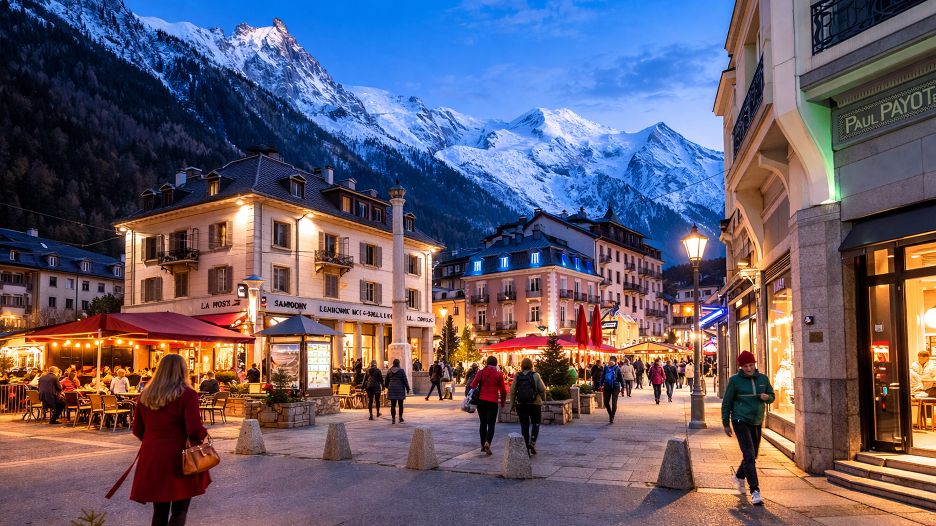 夕暮れのシャモニー・モンブラン アルプスの町 (4K) | Watch